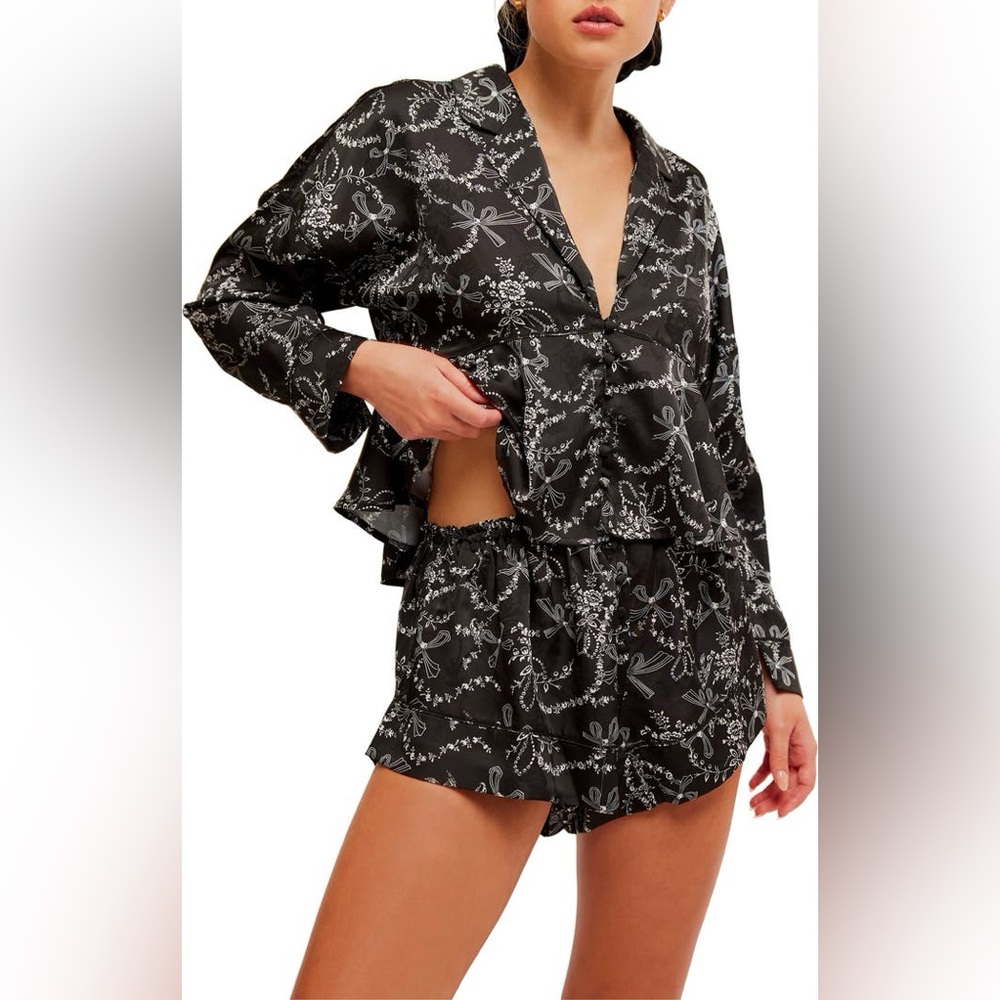 Intimately FP Beauty Sleep Pj Set in Black Combo